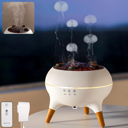 The EQUINOX Jellyfish Aroma Diffuser, Multi-Spray Humidifier with Remote Control - Colorful Jellyfish Aromatherapy Machine