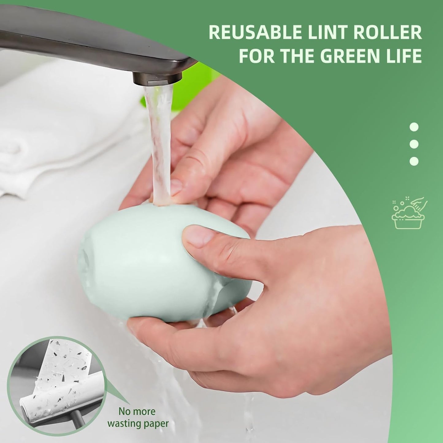 EQUINOX_INDIA Reusable Washable Lint Remover Roller, Mini Travel Size Lint Roller