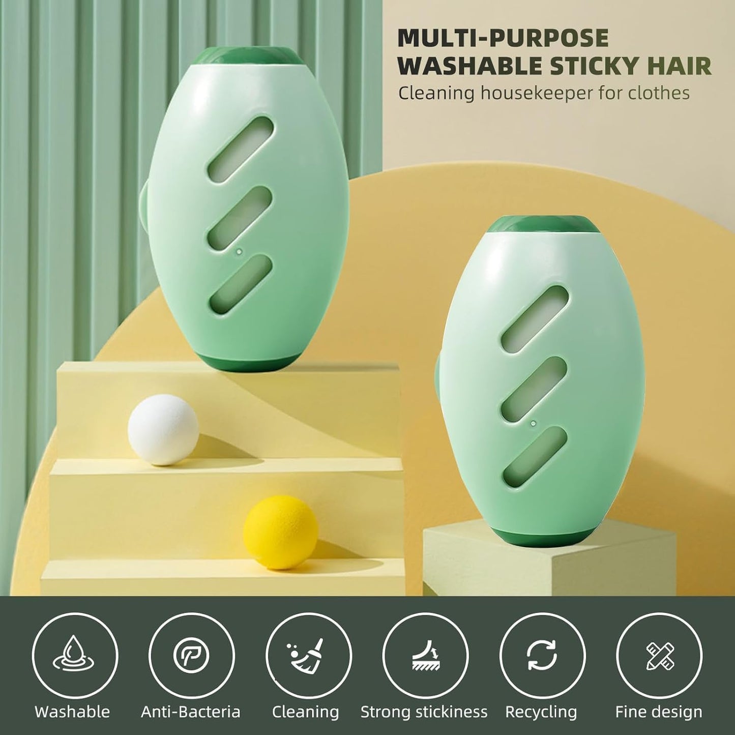 EQUINOX_INDIA Reusable Washable Lint Remover Roller, Mini Travel Size Lint Roller