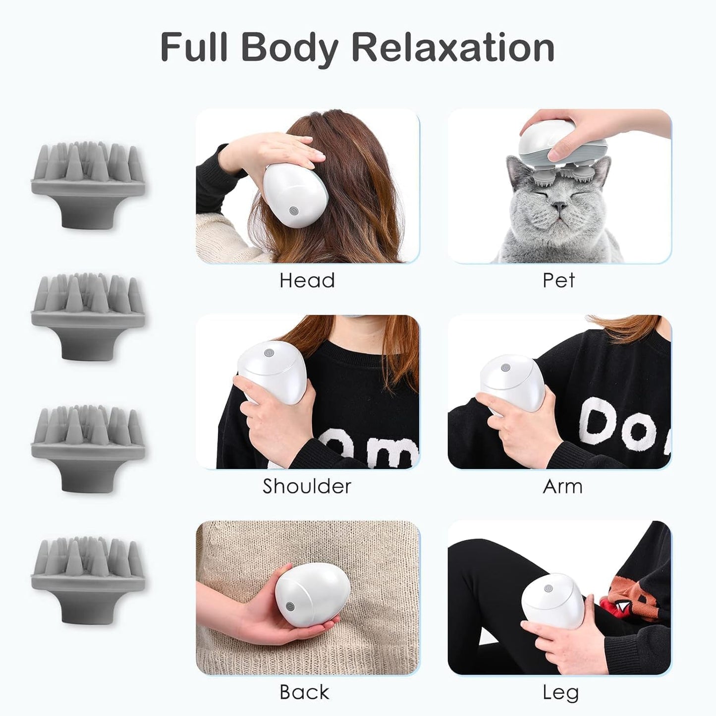 Electric Head,Scalp Massager| Rechargeable Head Kneading Massage Machine