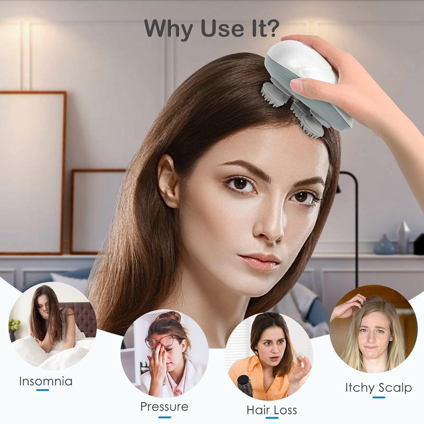 Electric Head,Scalp Massager| Rechargeable Head Kneading Massage Machine