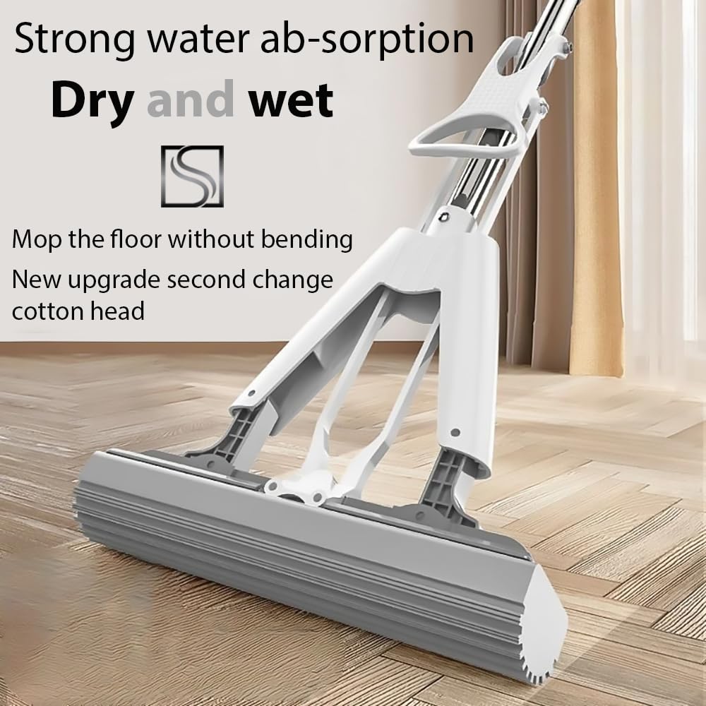 EQUINOX_INDIA Premium PVA Sponge Mop - Stainless Steel Butterfly Mop for Efficient Floor Cleaning