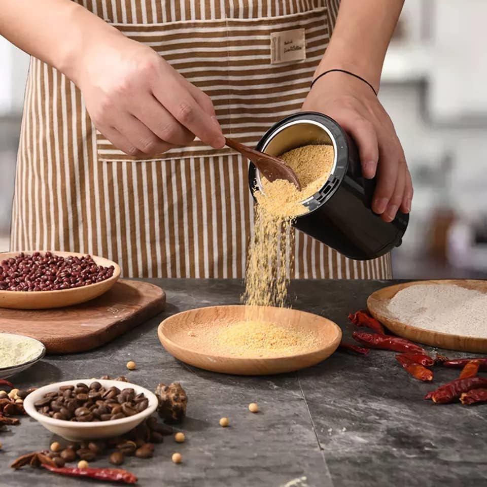 Electric Coffee & Spice Grinder – Stainless Steel Portable Mixer for Masala, Herbs, Dry Spices & Nuts – Push Button Control, Compact & Durable for Home Kitchen
