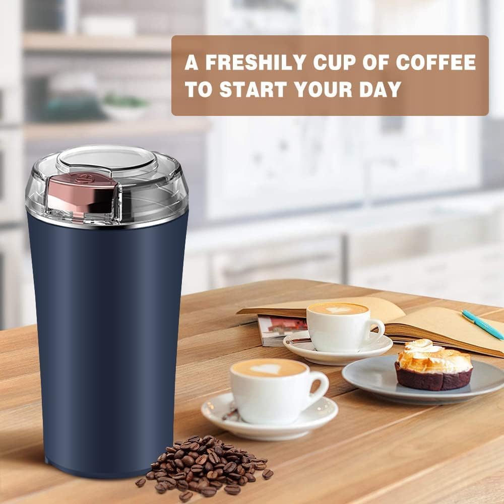 Electric Coffee & Spice Grinder – Stainless Steel Portable Mixer for Masala, Herbs, Dry Spices & Nuts – Push Button Control, Compact & Durable for Home Kitchen