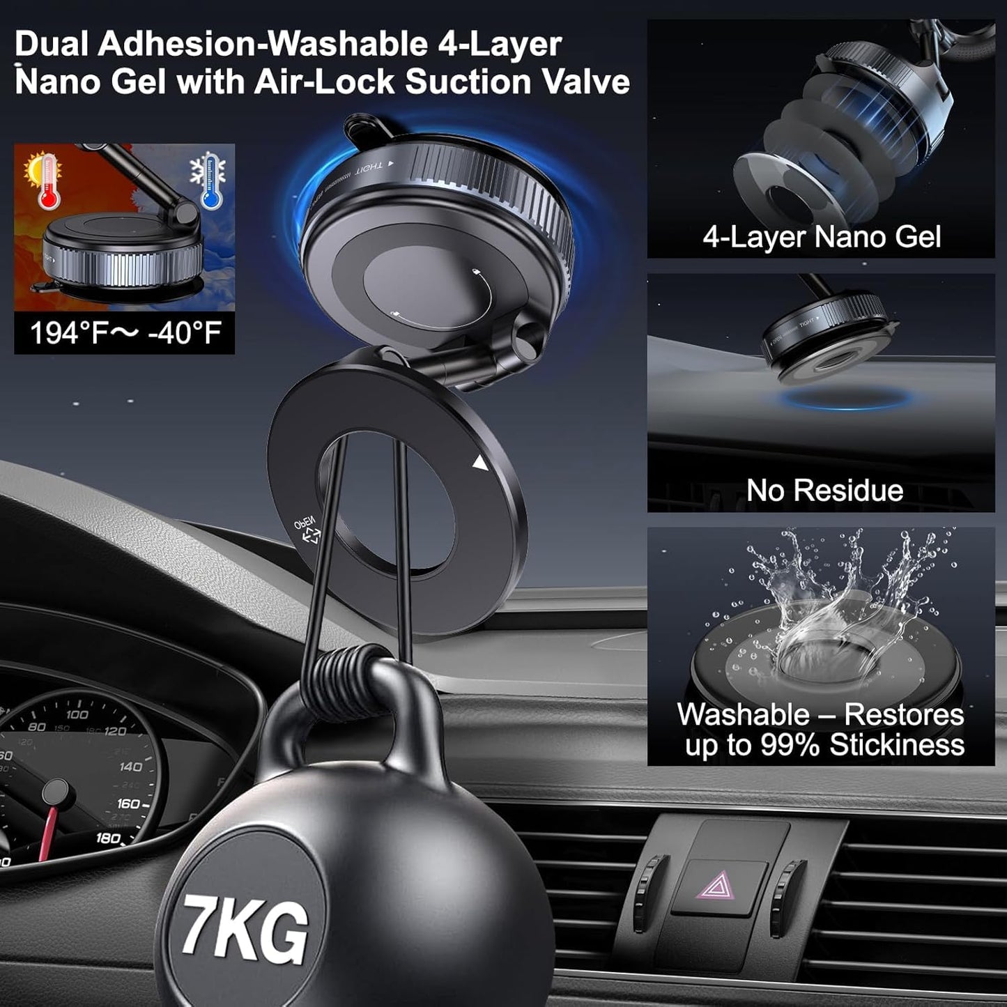 Magnetic suction phone holder