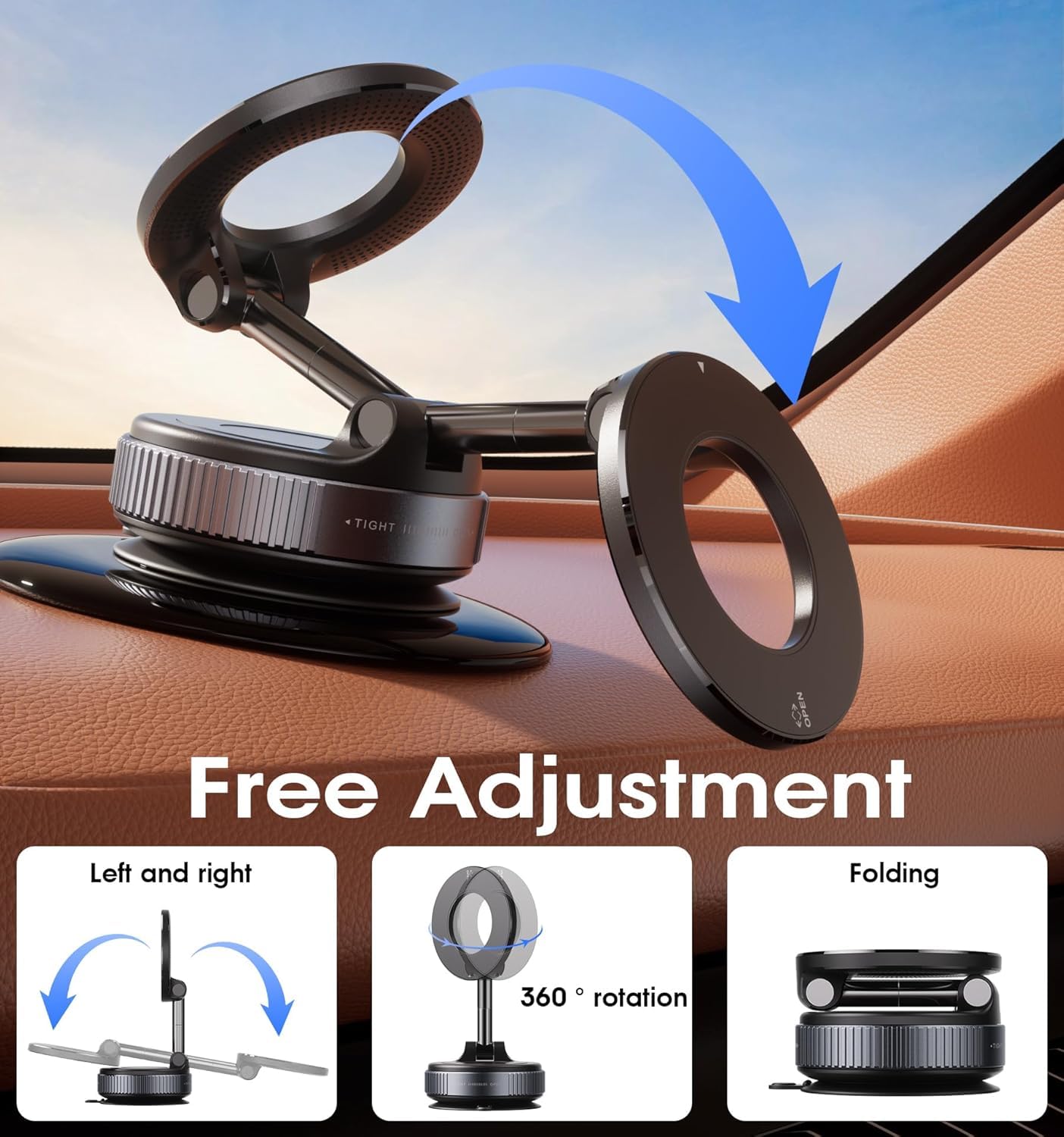 Magnetic suction phone holder