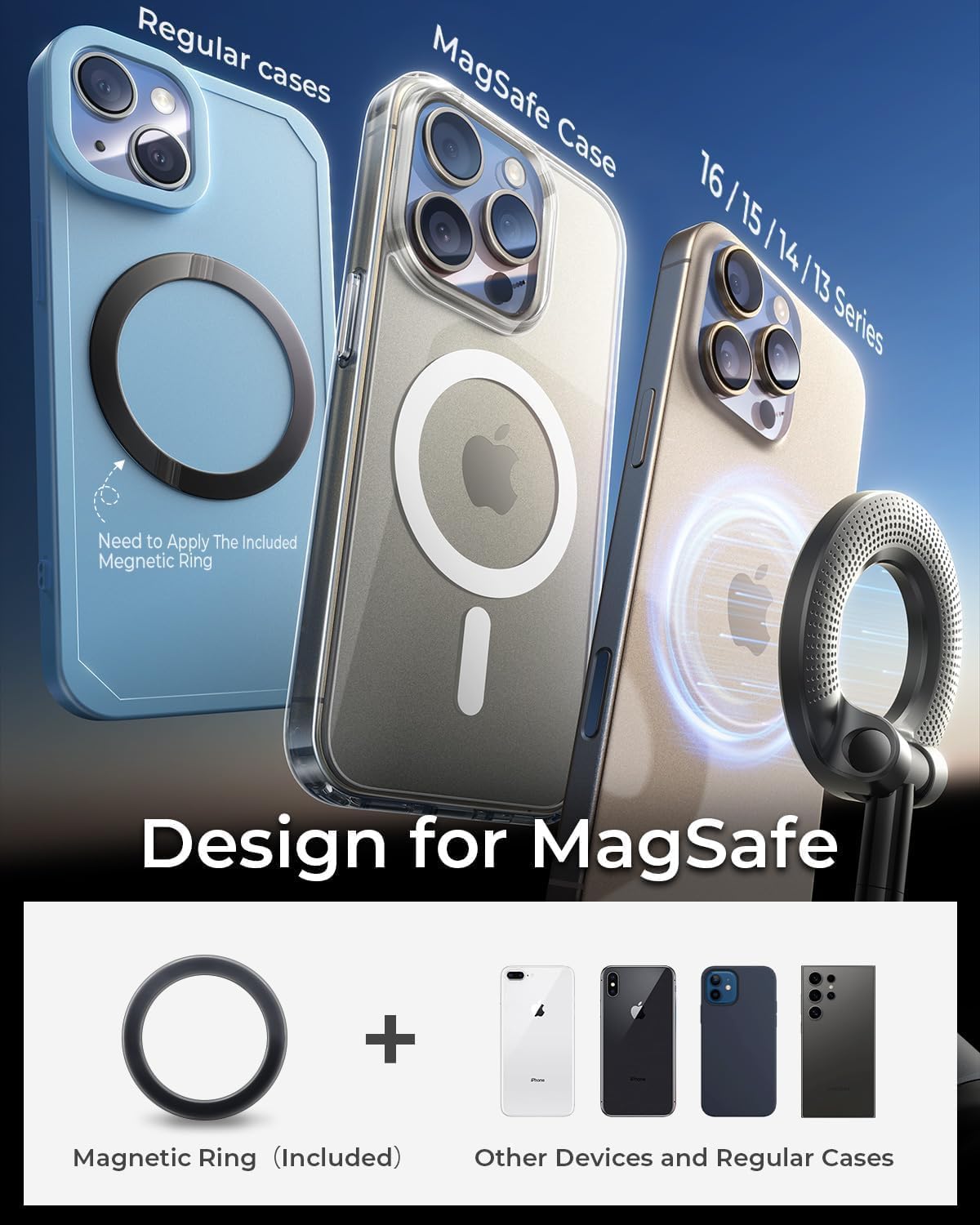 Magnetic suction phone holder