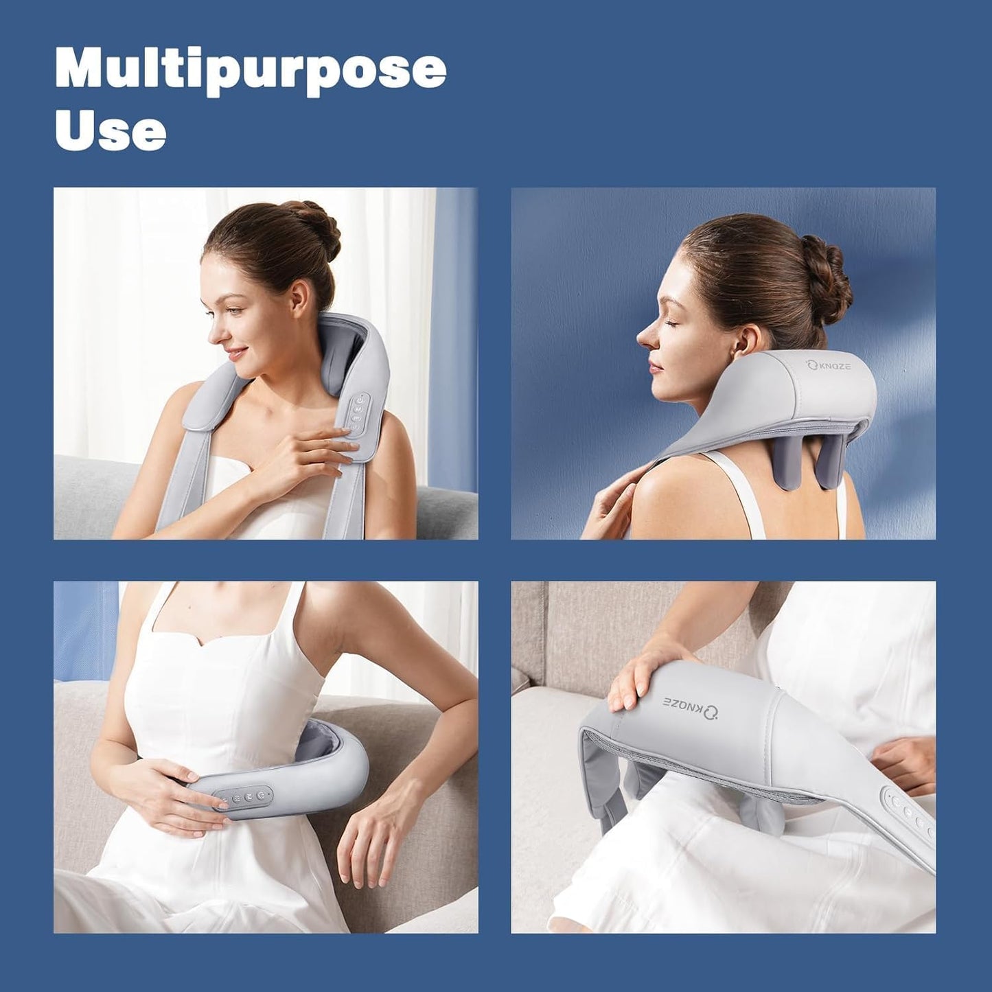 EQUINOX 5D Deep Tissue Heated Neck & Back Pain Relief Massager