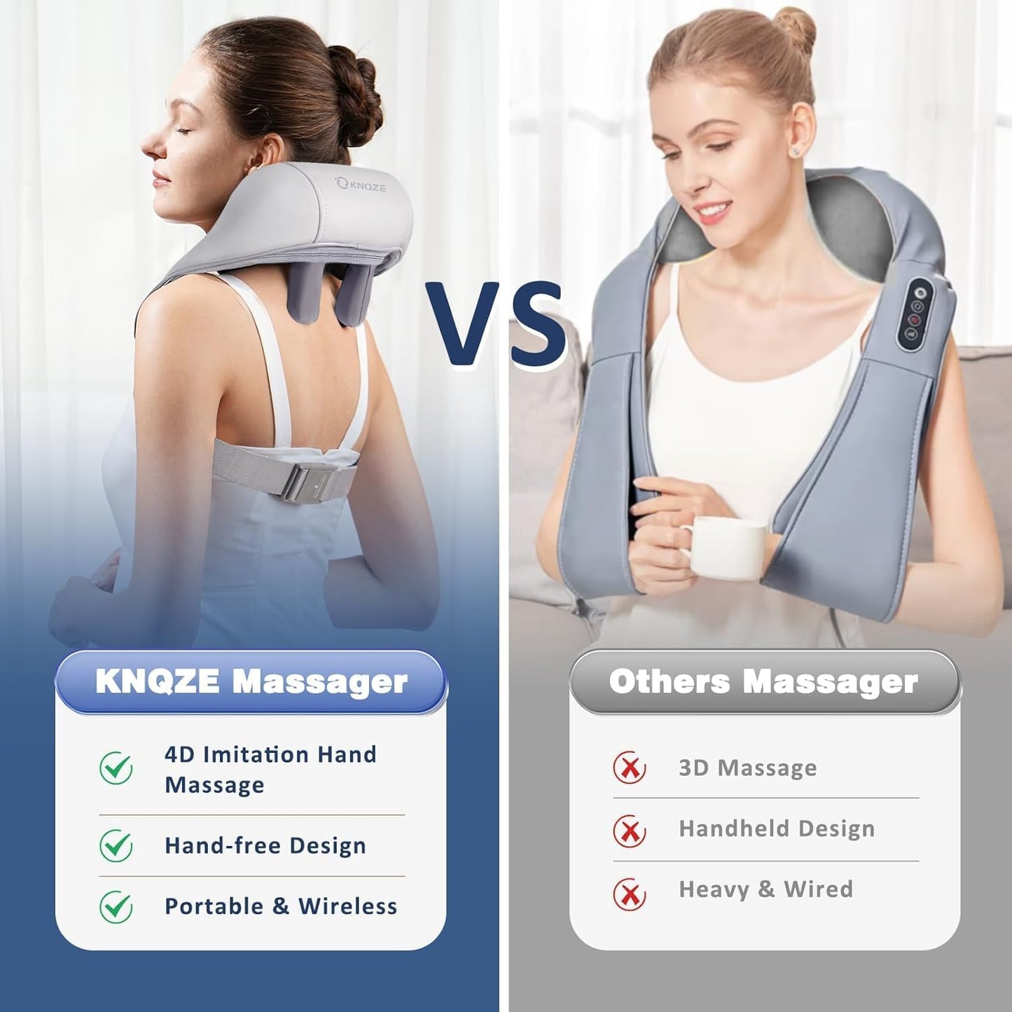 EQUINOX 5D Deep Tissue Heated Neck & Back Pain Relief Massager