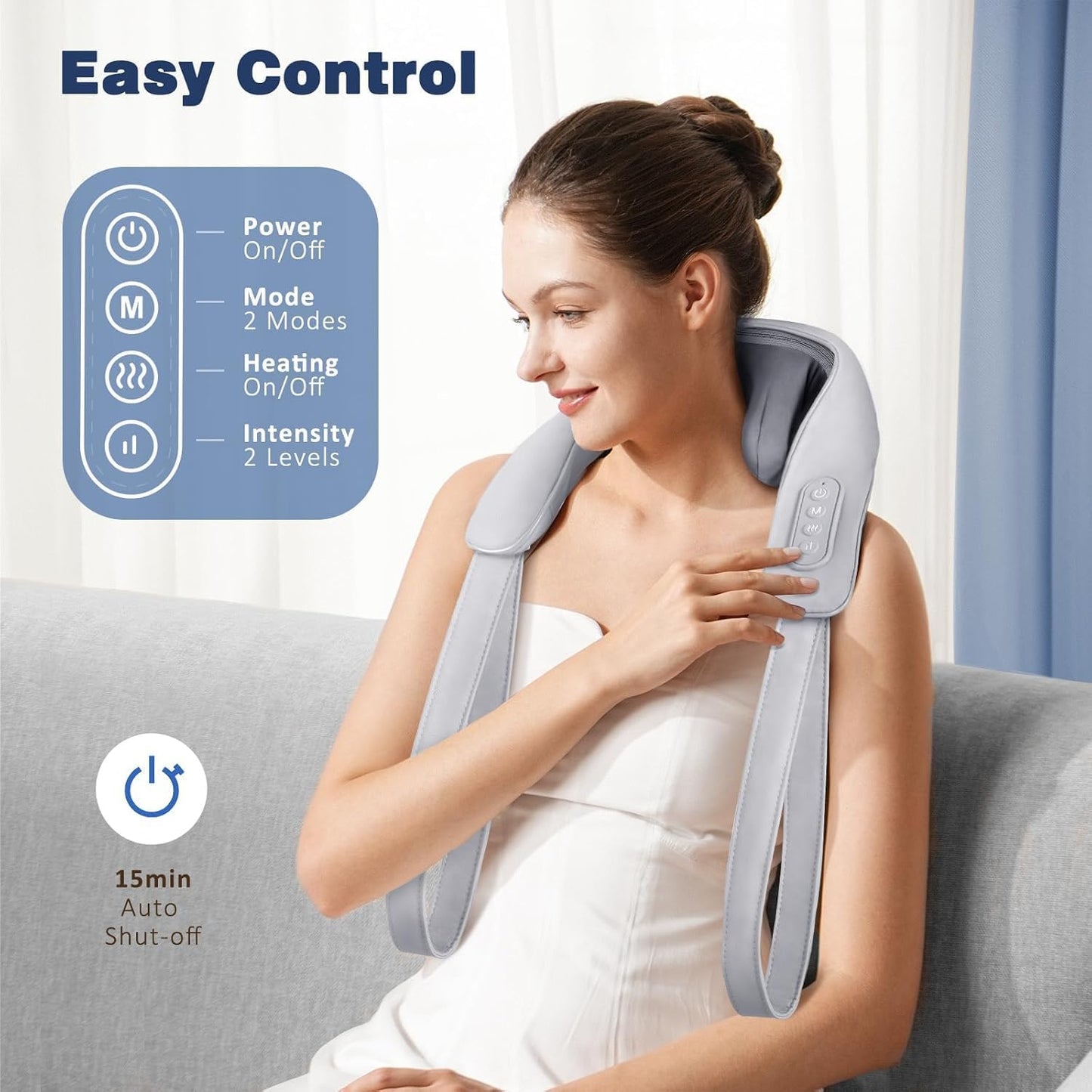 EQUINOX 5D Deep Tissue Heated Neck & Back Pain Relief Massager