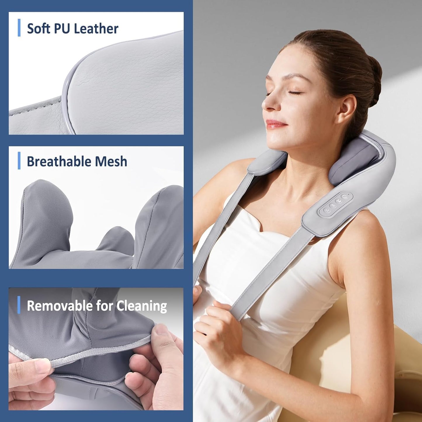 EQUINOX 5D Deep Tissue Heated Neck & Back Pain Relief Massager