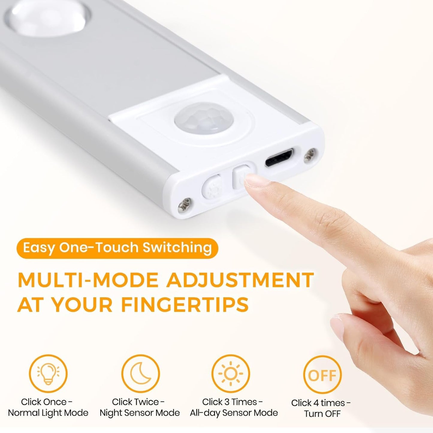 LED PIR Motion Sensor Cabinet  With USB Rechargeble