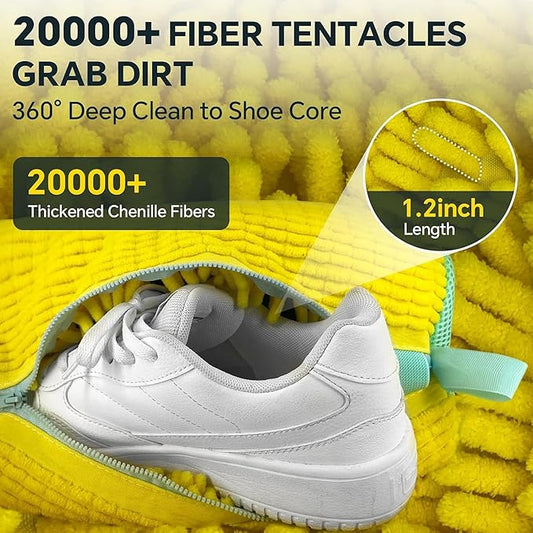 🧼 Equinox 360° Shoe Cleaning Bag Hands-Free Shoe Washer | 20,000+ Chenille Fibers | Machine Wash Protection & Deep Cleaning Pouch