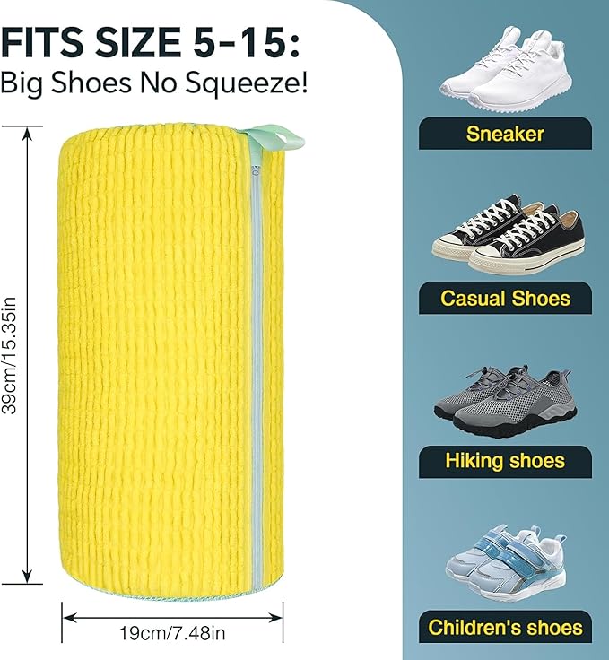 🧼 Equinox 360° Shoe Cleaning Bag Hands-Free Shoe Washer | 20,000+ Chenille Fibers | Machine Wash Protection & Deep Cleaning Pouch