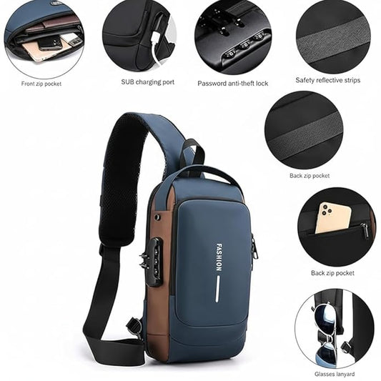 🎒 EQUINOX India UrbanEdge™ Crossbody Sling Bag | Premium Anti-Theft Travel & Daily Carry Bag with USB Charging Port