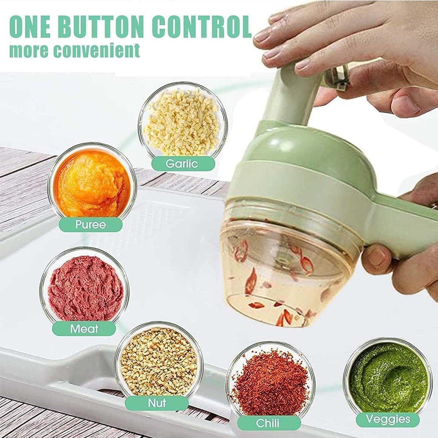 4 in 1 Mini electric handheld vegetable chopper