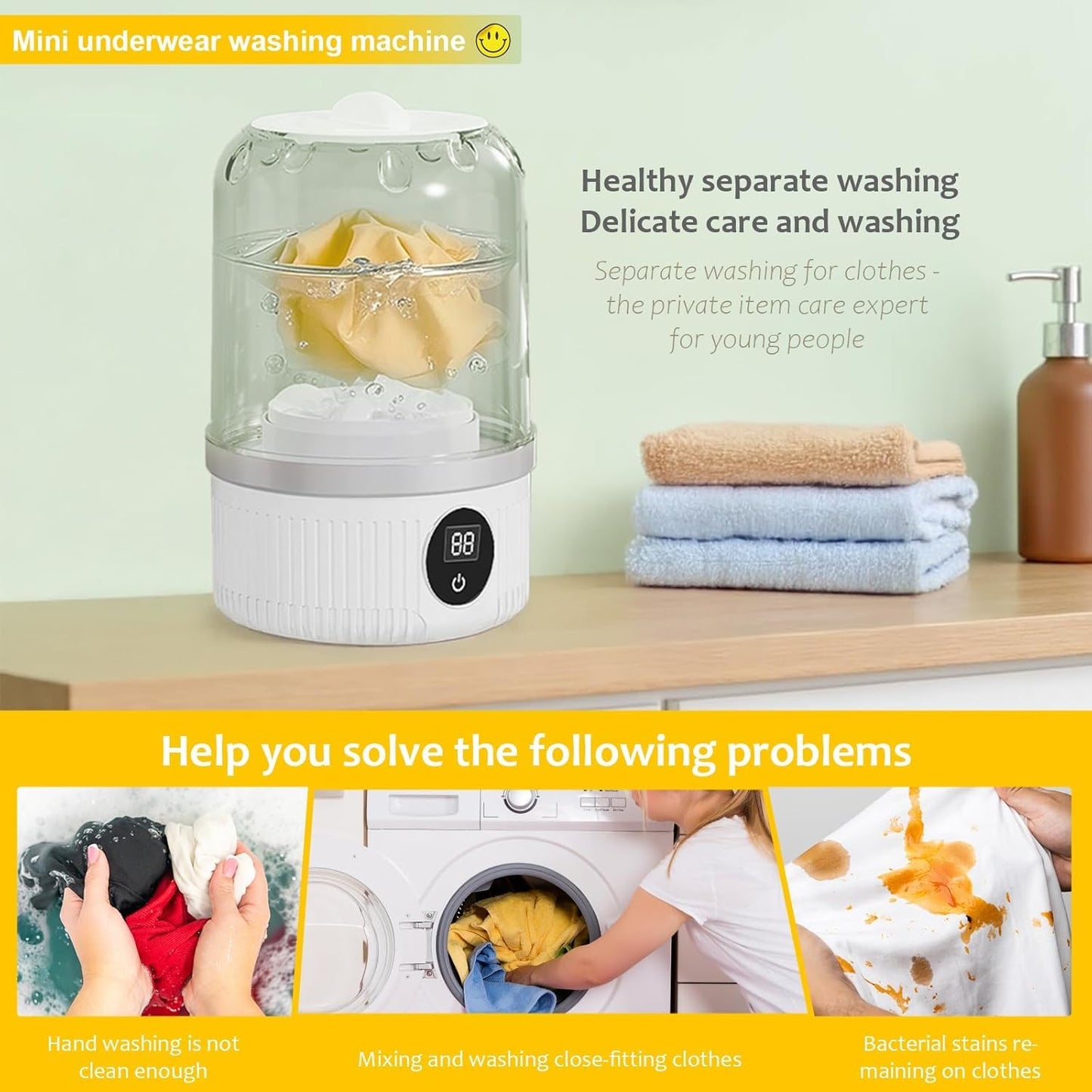 Mini Portable Washing Machine Rechargeable