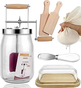 EQUINOX™ Hand Crank Butter Maker – Traditional Glass Butter Churner for Fresh Homemade Makkhan (Butter)