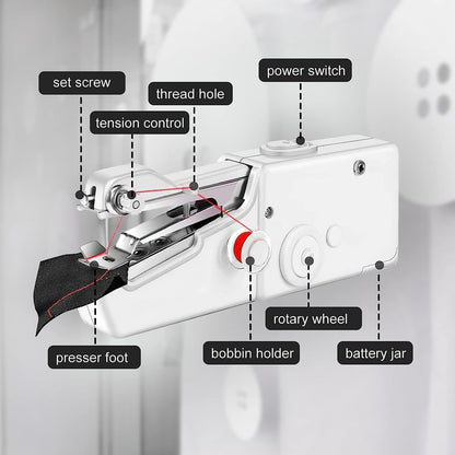 Equinox India Stitch Handheld Cordless Portable White Sewing Machine