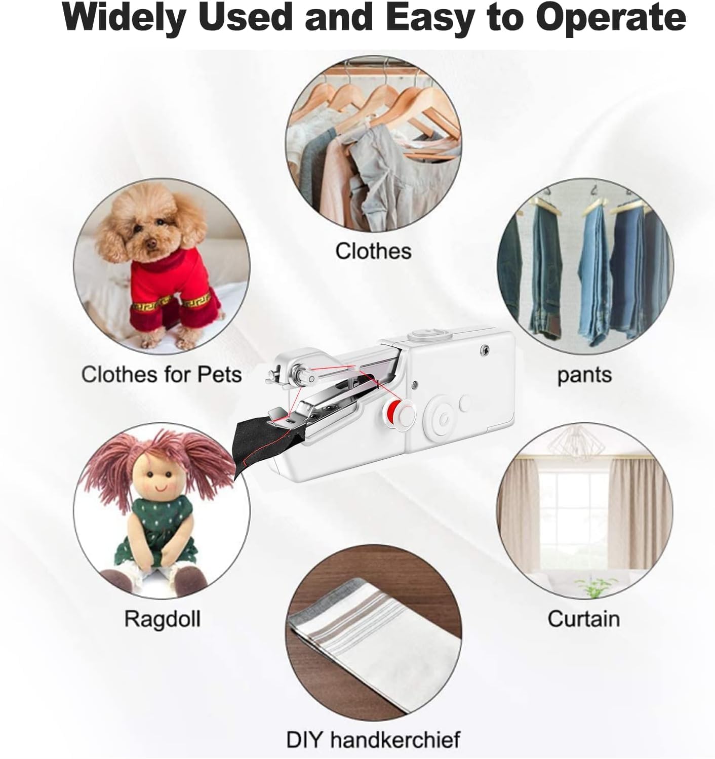 Equinox India Stitch Handheld Cordless Portable White Sewing Machine