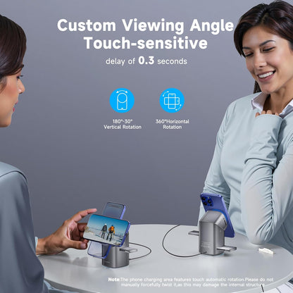 3 in 1 Wireless Charger Stand | Magnetic Fast Charging Station for iPhone, Apple Watch & AirPods | Qi2 15W MagSafe Charger – EQUINOX INDIA