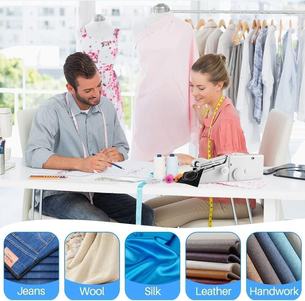 Equinox India Stitch Handheld Cordless Portable White Sewing Machine