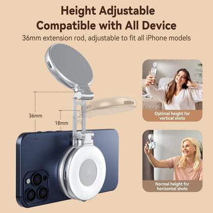 EQUINOX INDIA Magnetic Selfie Ring Light with Makeup Mirror | Pocket Fill Light for Phone & Video