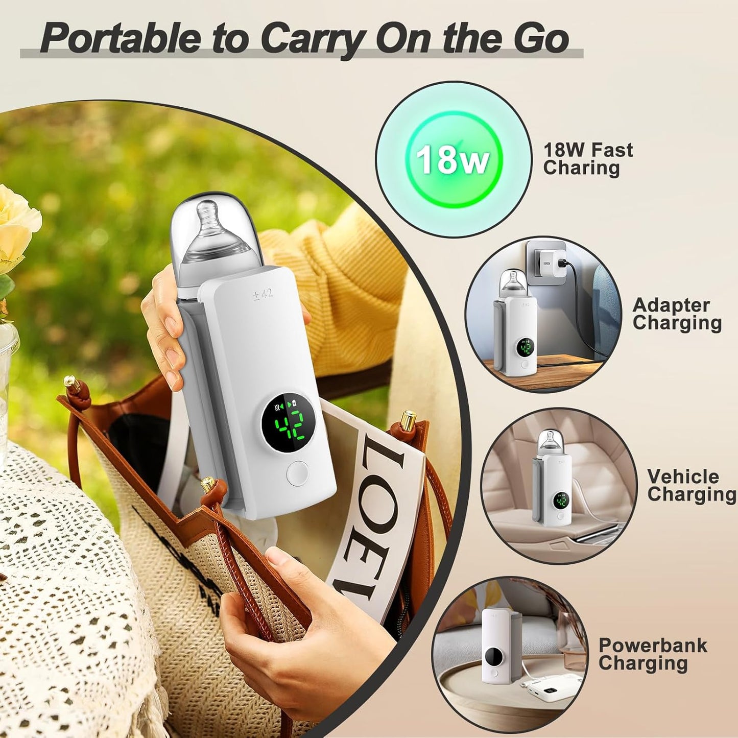 🍼 EQUINOX India MilkEase™ Portable Baby Bottle Warmer | 6000mAh Rechargeable | Smart Temperature Control & Leak-Proof Design