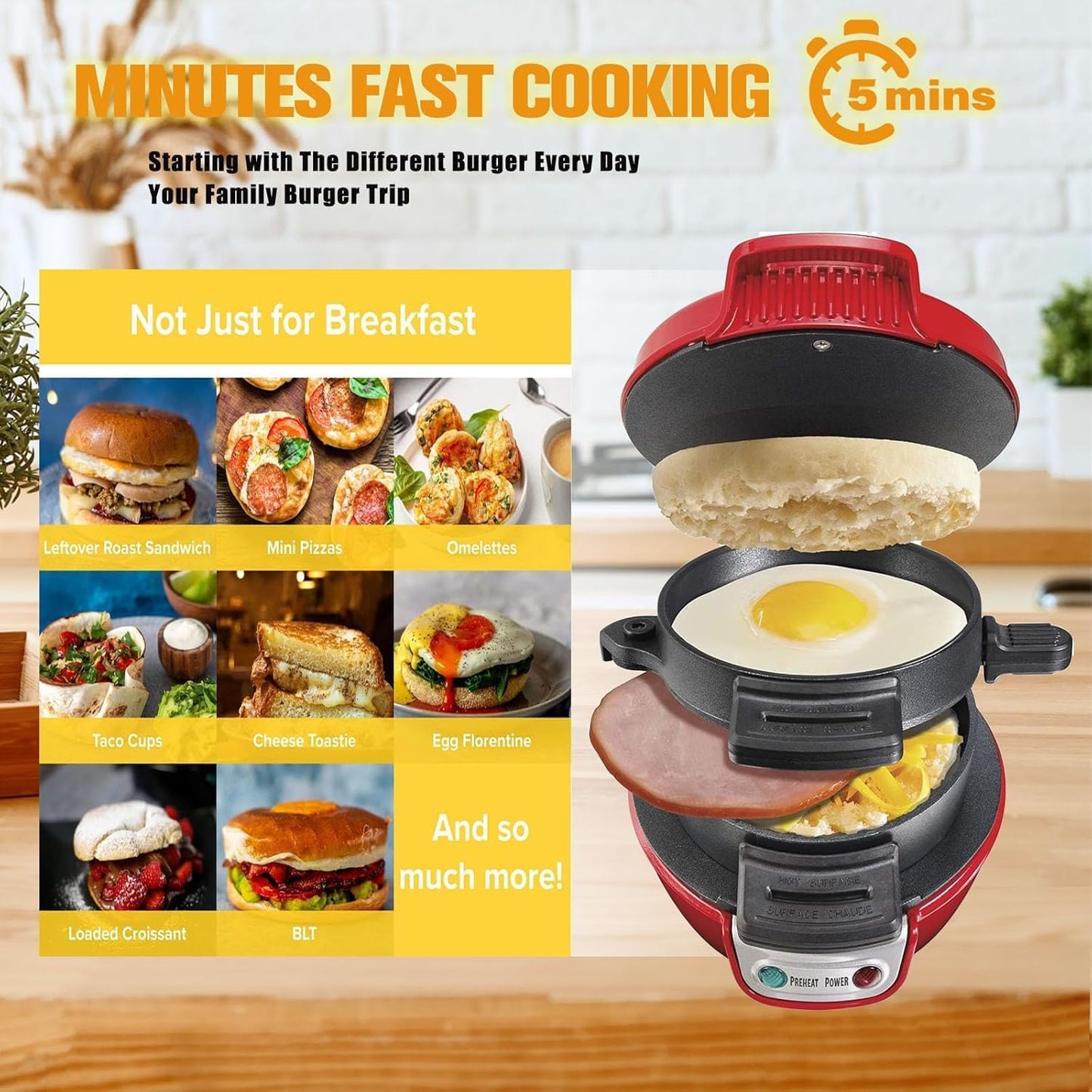 🍔 EQUINOX India GrillMate™ 4-in-1 Electric Burger Maker | Press, Toaster & Sealed Burger Machine