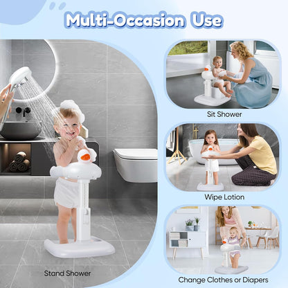 EQUINOX INDIA Adjustable Baby Shower Stand for Toddlers & Infants (0–3 Years) | Safe Standing Baby Bath Support with Anti-Slip Base