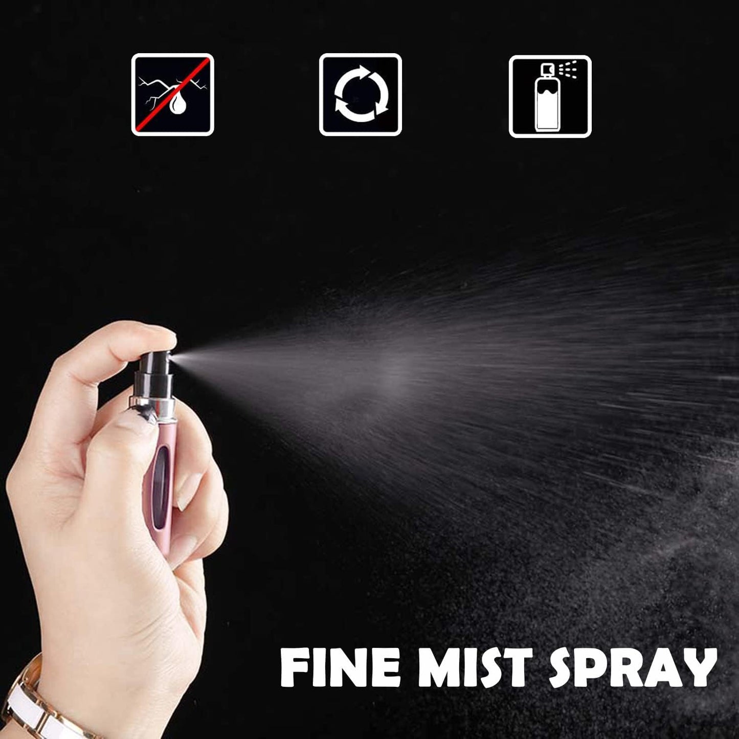 EQUINOX INDIA Portable Refillable Perfume Atomiser Spray Bottle – 5ml Leakproof Travel Mini Perfume Bottle