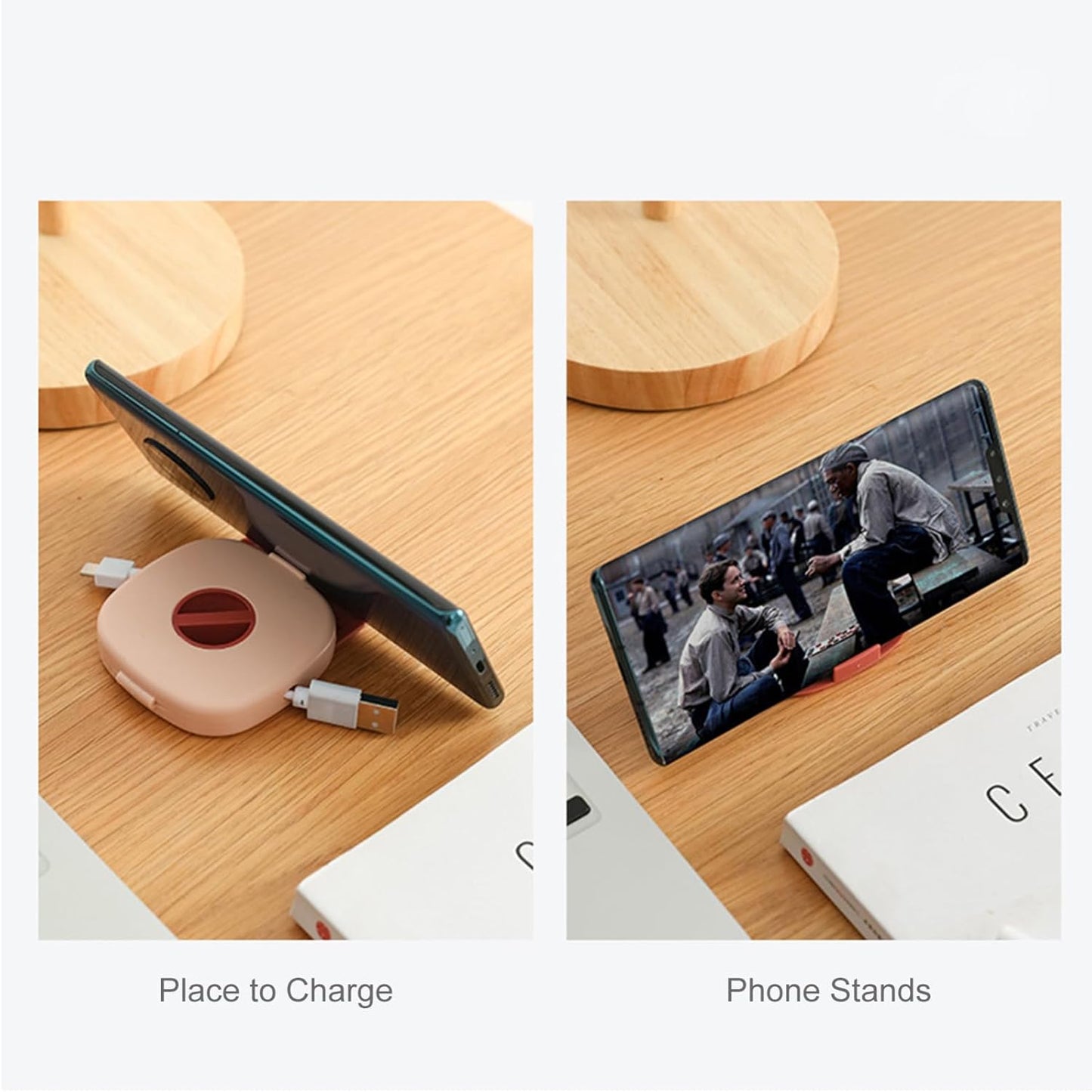 EQUINOX INDIA Cable Organizer with Phone Stand Multi-Purpose Wire Management Clips Portable Cord Holder for Charging Cables Earphones Headphones USB Data Cables Desktop Organizer Home Office Travel India