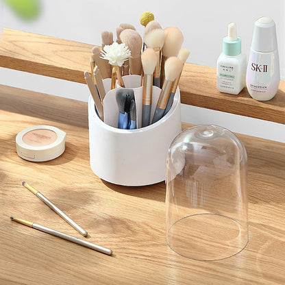 EQUINOX INDIA 360° Rotating Makeup Organizer with Lid – Dustproof Vanity Storage Box