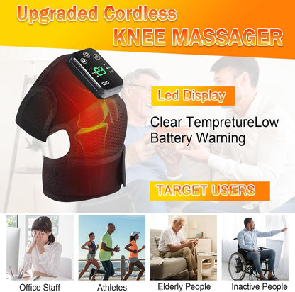 EQUINOX INDIA Heating Knee Massager with Vibration – Cordless Knee Pain Relief Wrap for Joint, Muscle & Arthritis Comfort
