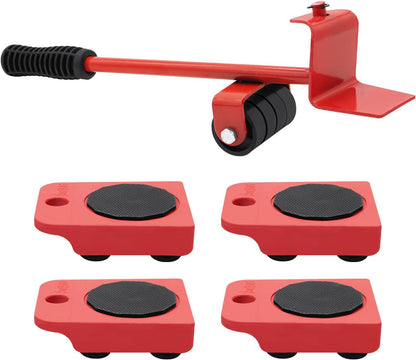 EQUINOX INDIA Furniture Lifter with Wheels Heavy Duty Furniture Moving System 150kg Capacity 360° Rotation Furniture Mover Tool Set with 4 Corner Sliders Ergonomic Lifter Bar for Sofa Bed Refrigerator Almirah Moving Kit