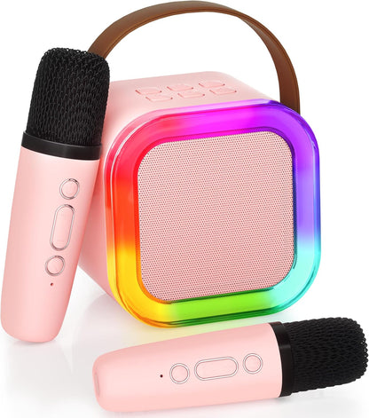 EQUINOX INDIA Kids Karaoke Machine with 2 Wireless Microphones Bluetooth Speaker Portable Singing Toy LED Lights 5 Voice Effects 4-6 Hours Battery for Children Boys Girls 4-10 Years Birthday Gift India