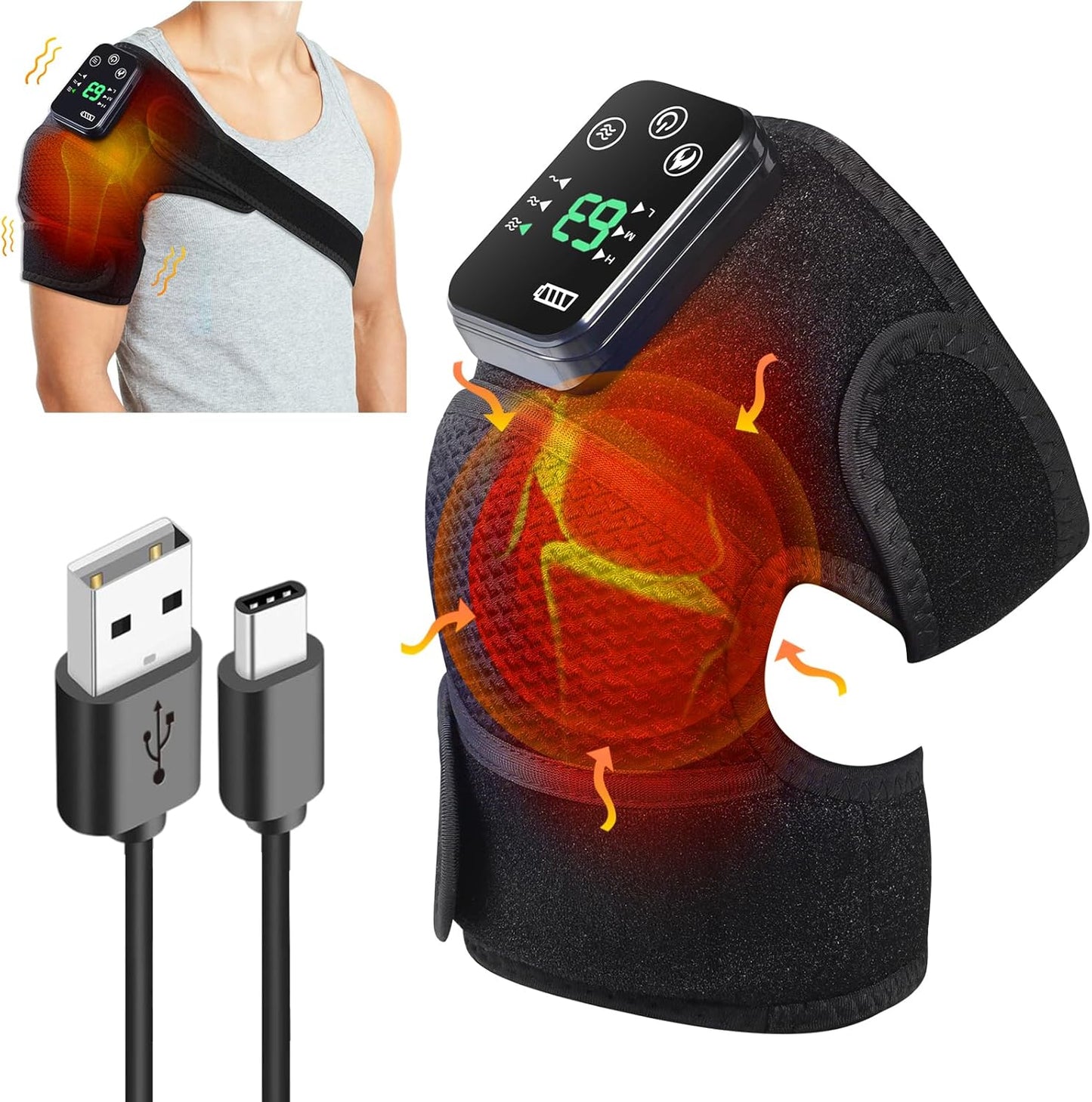 EQUINOX INDIA Heating Knee Massager with Vibration – Cordless Knee Pain Relief Wrap for Joint, Muscle & Arthritis Comfort
