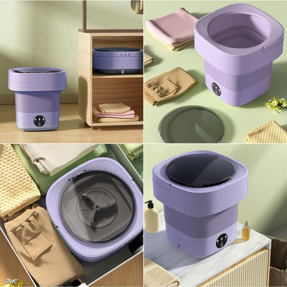 EQUINOX INDIA Portable Mini Washing Machine 11L Foldable Compact Washer for Travel Camping Dorms Small Clothes Underwear Baby Clothes USB Powered Lightweight 3.5 lbs Top Load Bucket Washer with Drainage Basket India