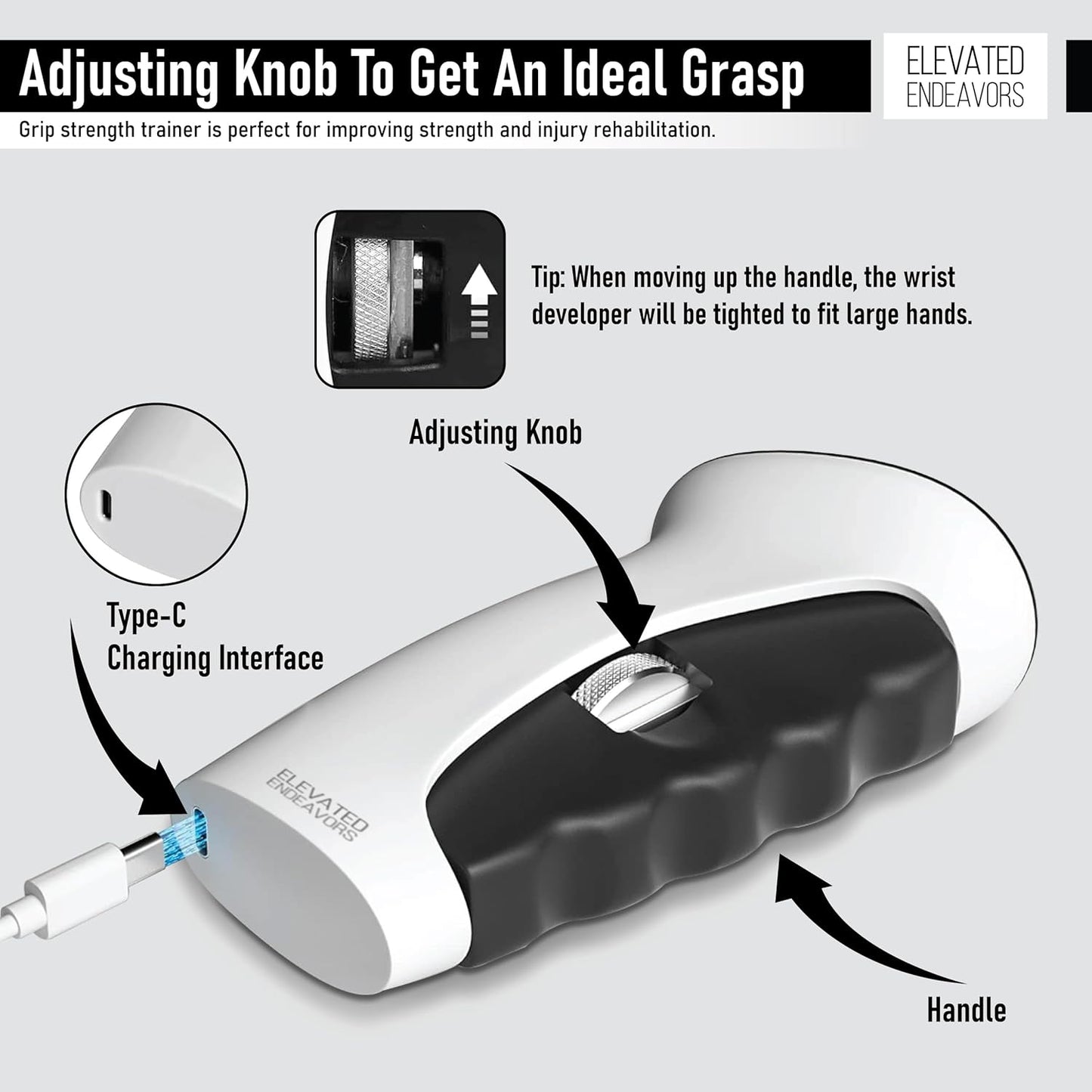 Digital Hand Gripper with Counter — Adjustable Resistance Grip Strengthener for Gym & Rehab