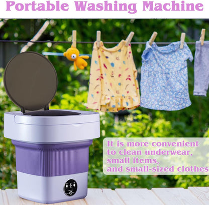 EQUINOX INDIA Portable Mini Washing Machine 11L Foldable Compact Washer for Travel Camping Dorms Small Clothes Underwear Baby Clothes USB Powered Lightweight 3.5 lbs Top Load Bucket Washer with Drainage Basket India