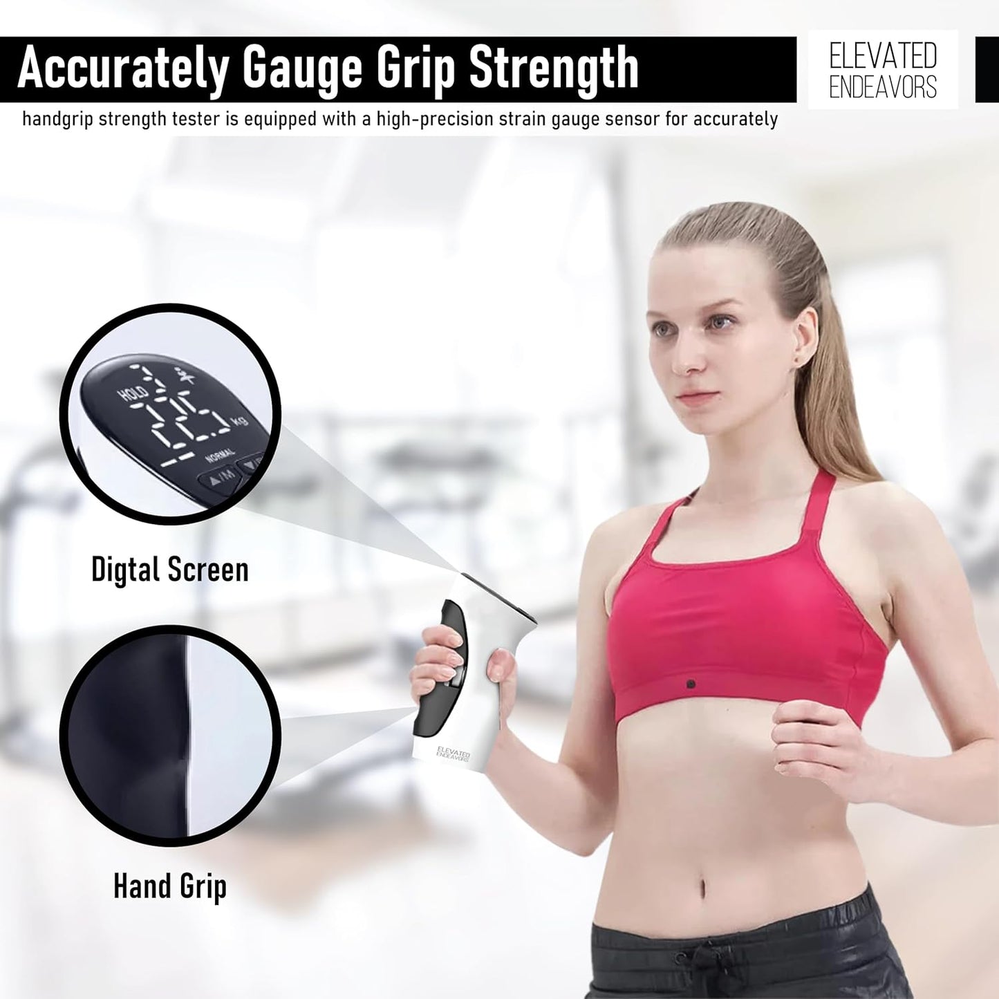 Digital Hand Gripper with Counter — Adjustable Resistance Grip Strengthener for Gym & Rehab