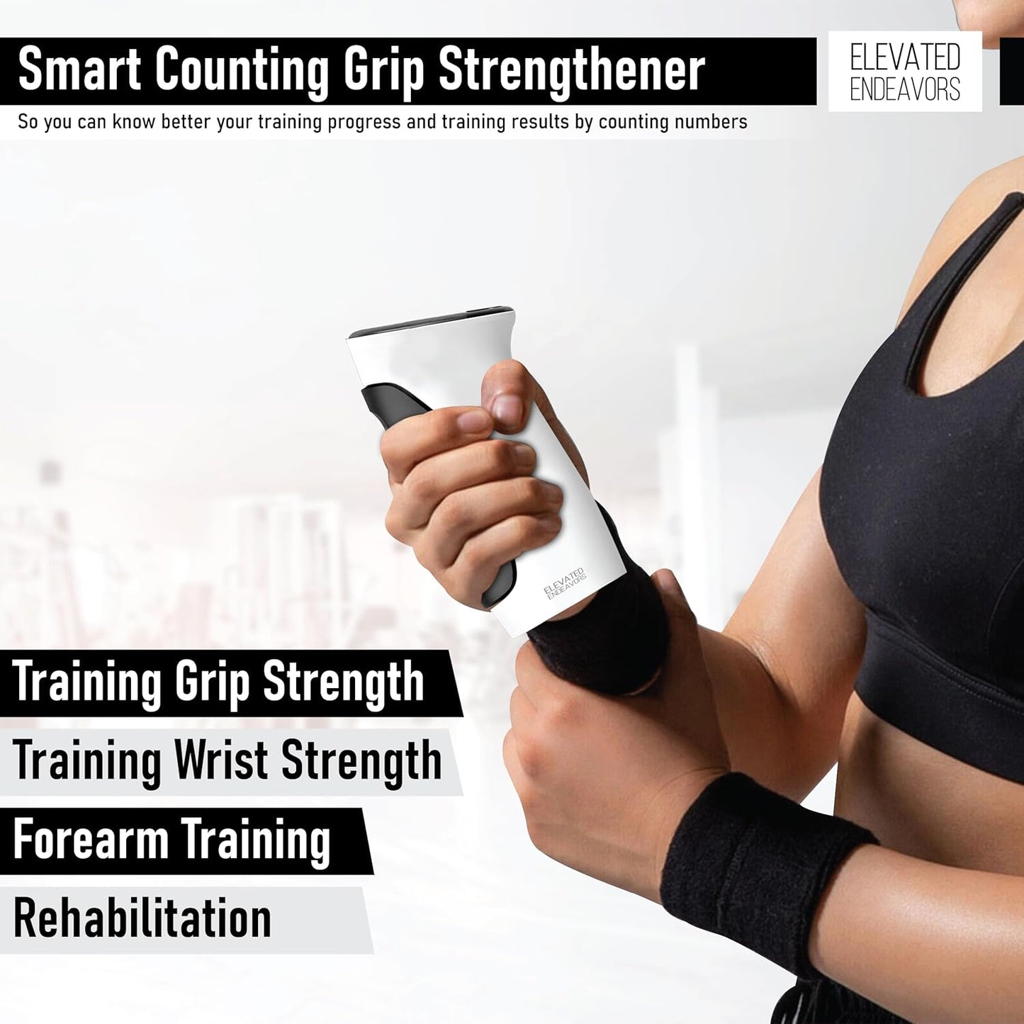Digital Hand Gripper with Counter — Adjustable Resistance Grip Strengthener for Gym & Rehab