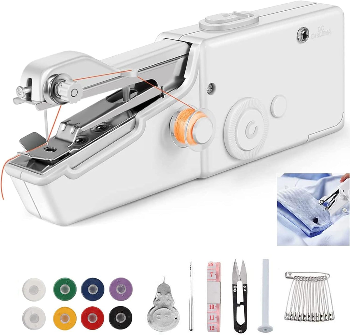 Equinox India Stitch Handheld Cordless Portable White Sewing Machine