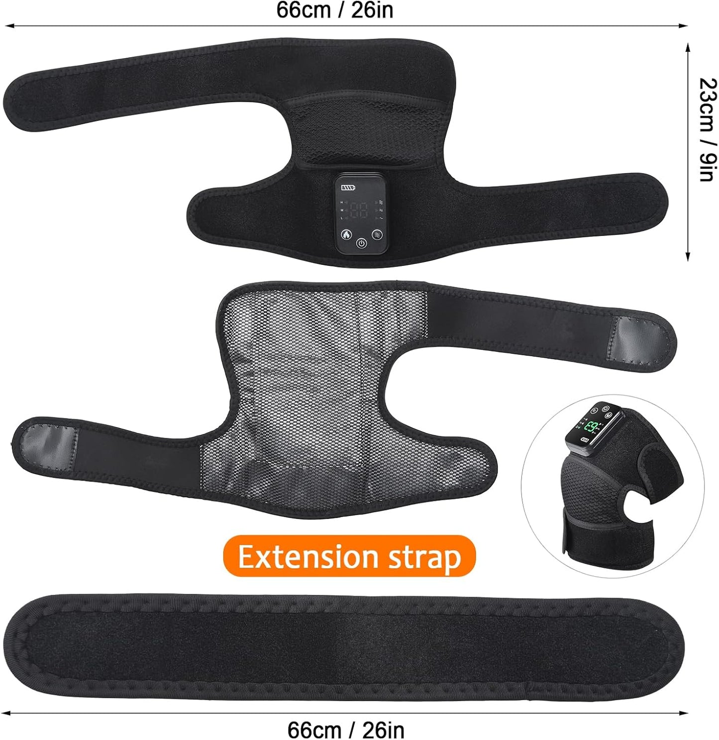 EQUINOX INDIA Heating Knee Massager with Vibration – Cordless Knee Pain Relief Wrap for Joint, Muscle & Arthritis Comfort