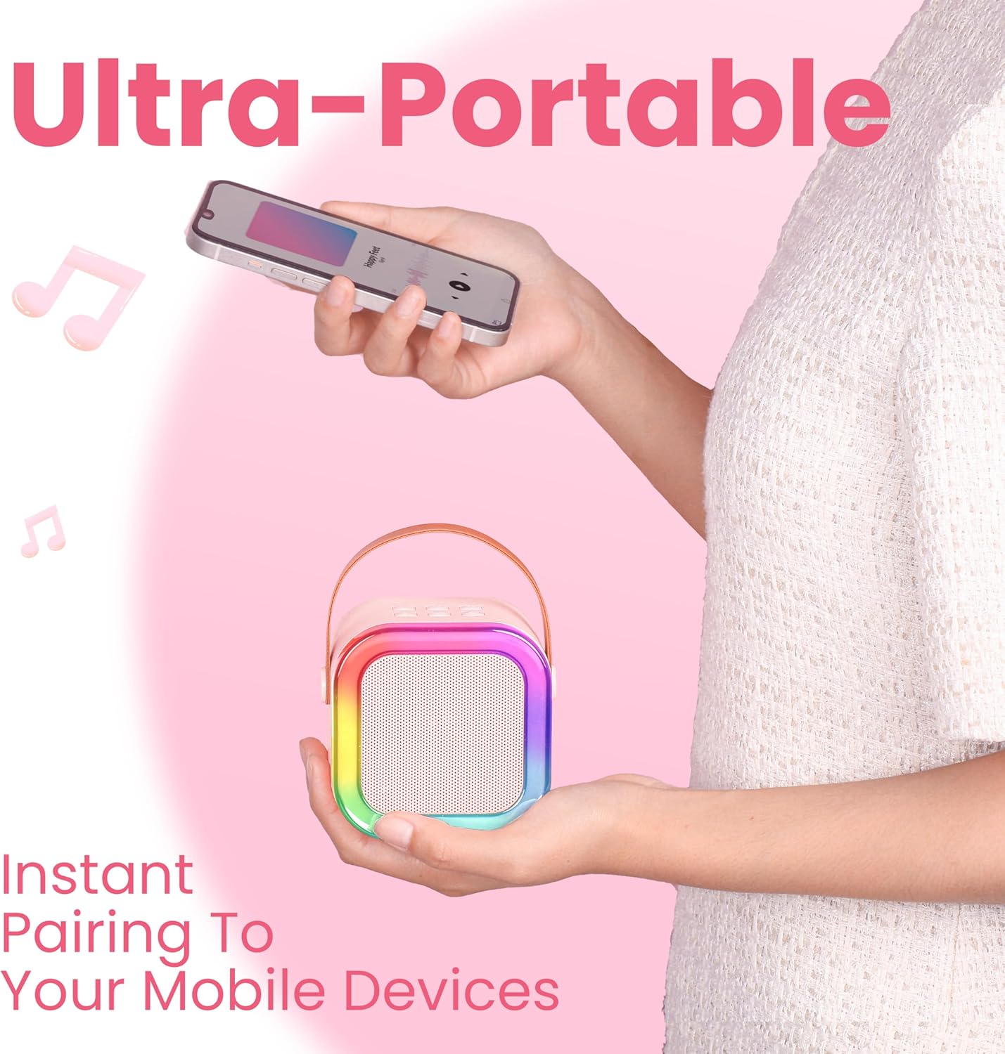 EQUINOX INDIA Kids Karaoke Machine with 2 Wireless Microphones Bluetooth Speaker Portable Singing Toy LED Lights 5 Voice Effects 4-6 Hours Battery for Children Boys Girls 4-10 Years Birthday Gift India