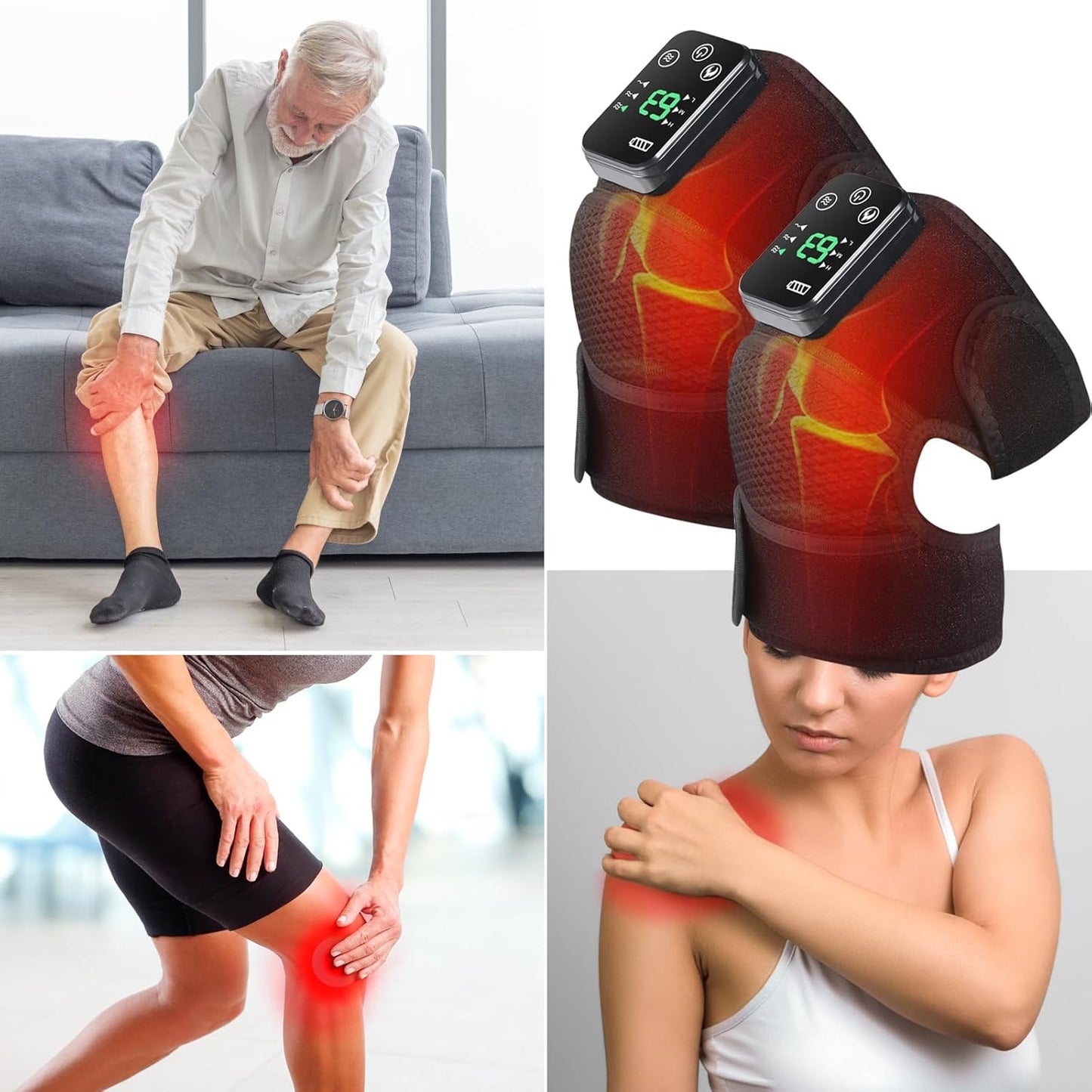 EQUINOX INDIA Heating Knee Massager with Vibration – Cordless Knee Pain Relief Wrap for Joint, Muscle & Arthritis Comfort