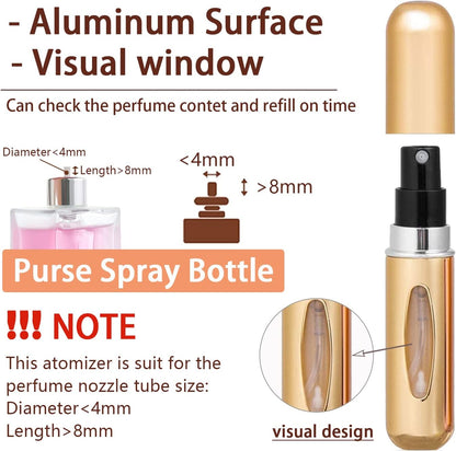 EQUINOX INDIA Portable Refillable Perfume Atomiser Spray Bottle – 5ml Leakproof Travel Mini Perfume Bottle