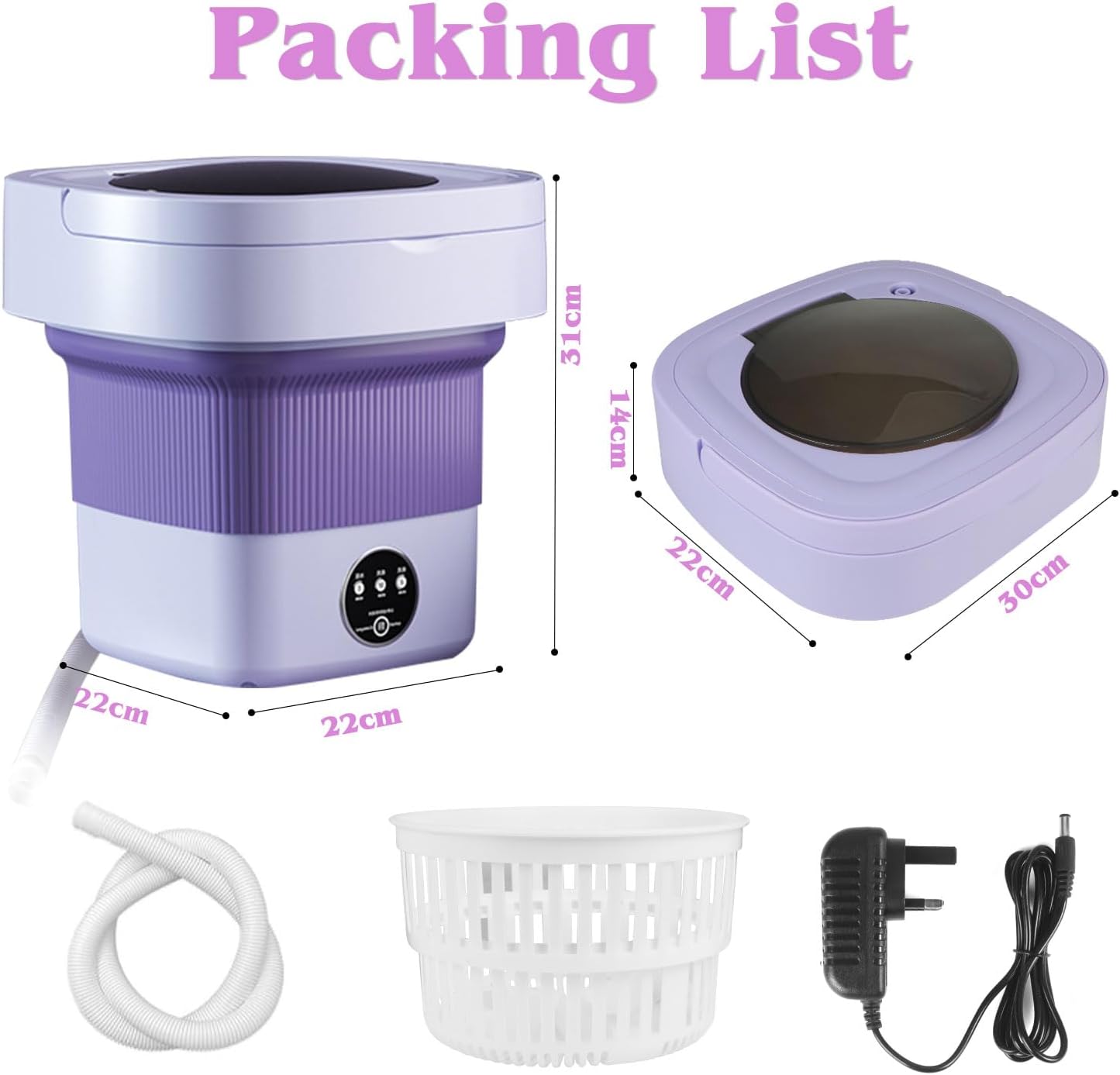 EQUINOX INDIA Portable Mini Washing Machine 11L Foldable Compact Washer for Travel Camping Dorms Small Clothes Underwear Baby Clothes USB Powered Lightweight 3.5 lbs Top Load Bucket Washer with Drainage Basket India