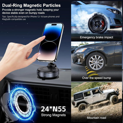 Magnetic suction phone holder
