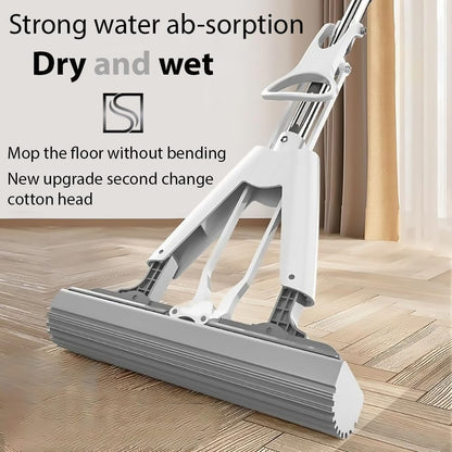 EQUINOX_INDIA Premium PVA Sponge Mop - Stainless Steel Butterfly Mop for Efficient Floor Cleaning